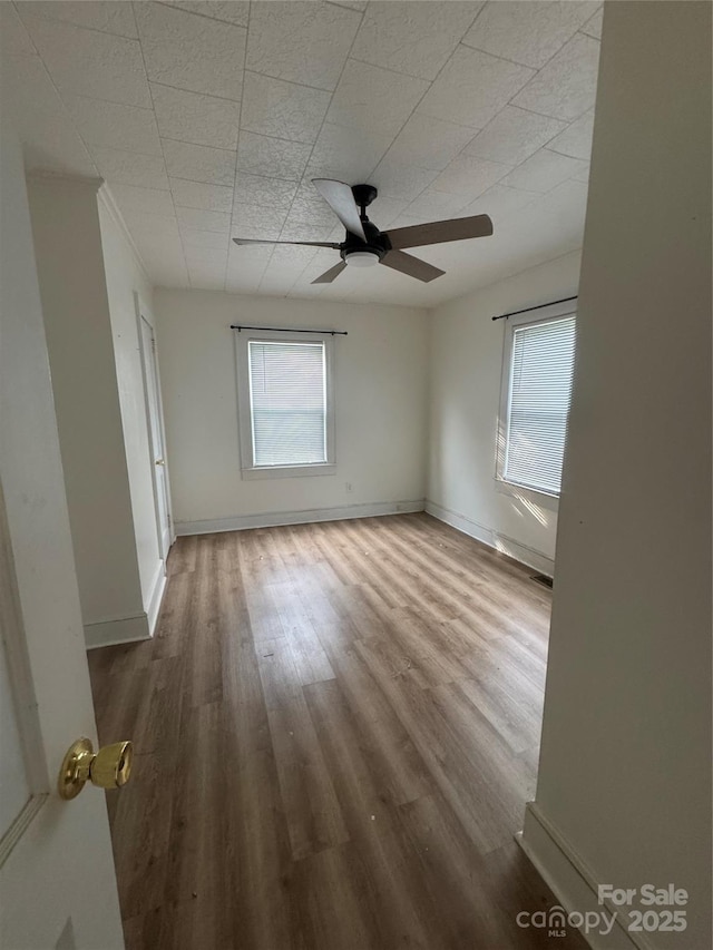22987 Alonzo Rd, Oakboro, NC 28129 - spare room featuring plenty of natural light, wood finished floors, and ceiling fan