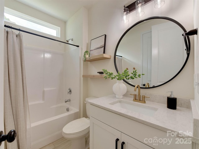 16108 Langston Dr, Charlotte, NC 28278 - full bathroom with vanity and shower / bathtub combination with curtain