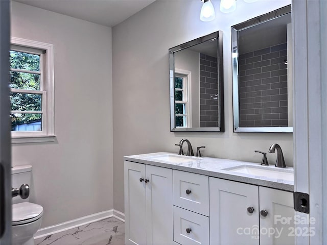 218 Hartman St, Gastonia, NC 28052 - full bath with marble look tiles and double vanity