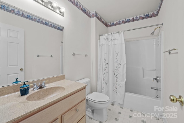 322 Oakview Dr, Salisbury, NC 28146 - full bathroom with vanity and shower / tub combo with curtain