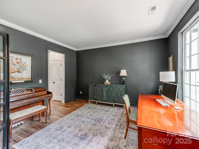1605 Ambergate Dr, Waxhaw, NC 28173 - office featuring wood finished floors and ornamental molding