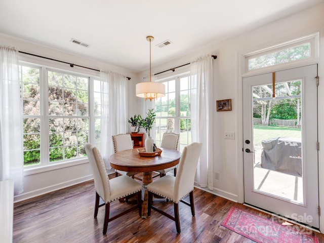 1605 Ambergate Dr, Waxhaw, NC 28173 - dining space featuring dark wood finished floors and baseboards