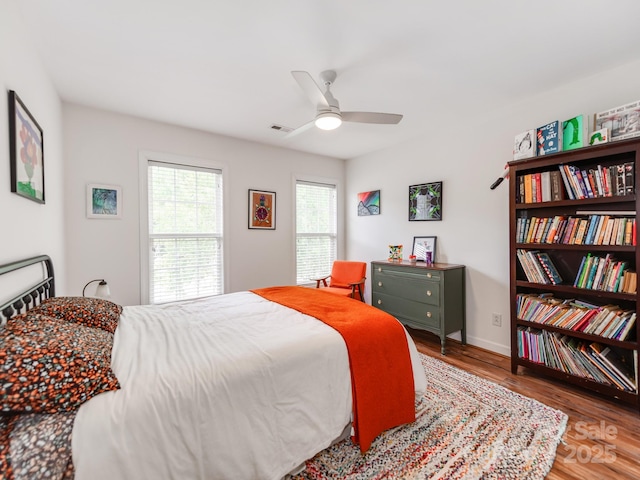 1605 Ambergate Dr, Waxhaw, NC 28173 - bedroom featuring wood finished floors and a ceiling fan