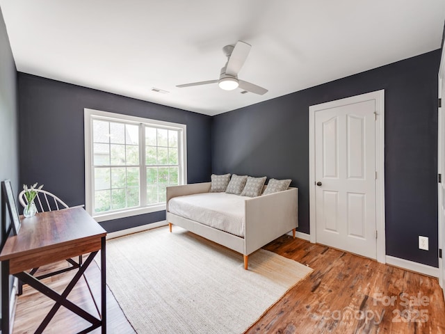 1605 Ambergate Dr, Waxhaw, NC 28173 - bedroom featuring wood finished floors and a ceiling fan