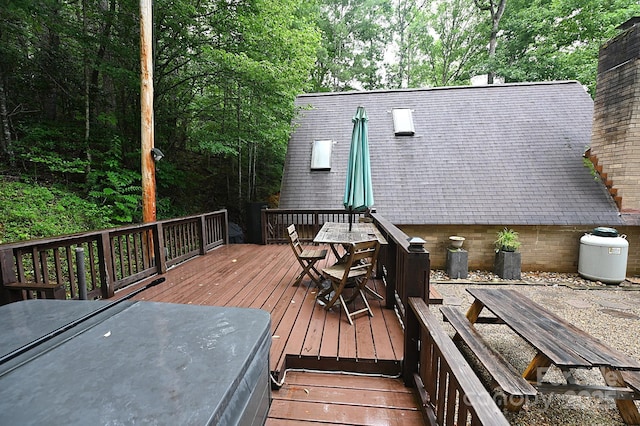 3430 Rose Creek Rd, Morganton, NC 28655 - wooden deck with outdoor dining space