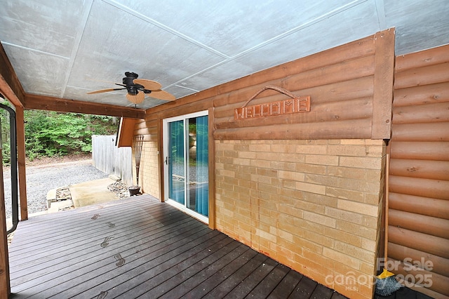 3430 Rose Creek Rd, Morganton, NC 28655 - wooden terrace with ceiling fan