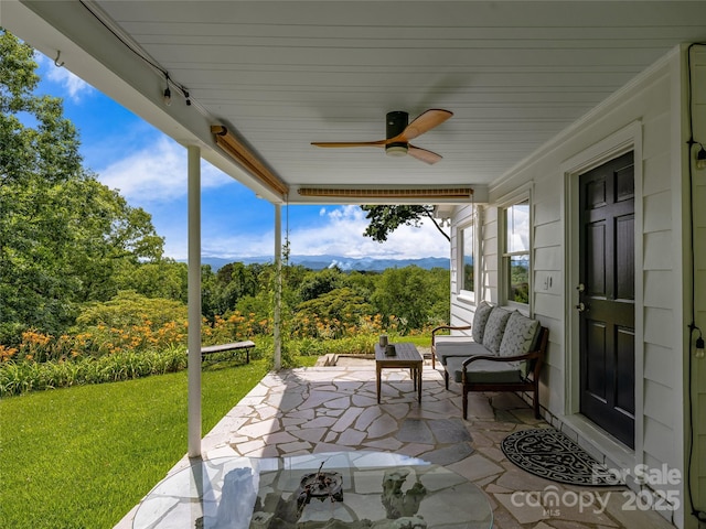 170 Twin Springs Rd, Hendersonville, NC 28792 - view of patio featuring a ceiling fan