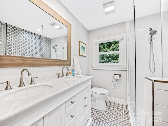170 Twin Springs Rd, Hendersonville, NC 28792 - full bathroom featuring double vanity and tiled shower