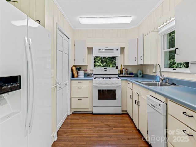 170 Twin Springs Rd, Hendersonville, NC 28792 - kitchen featuring white appliances, dark wood finished floors, and healthy amount of natural light