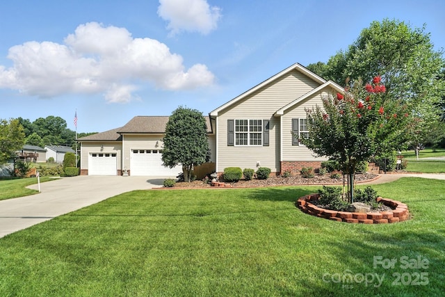 402 Walnut St Unit 11, China Grove, NC 28023 - view of front of property featuring driveway, a front yard, an attached garage, and a shingled roof