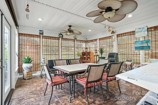 402 Walnut St Unit 11, China Grove, NC 28023 - view of patio with outdoor dining area and ceiling fan