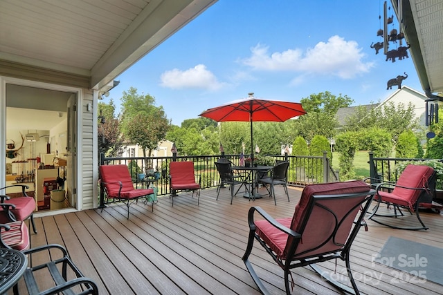 402 Walnut St Unit 11, China Grove, NC 28023 - wooden terrace featuring outdoor dining space