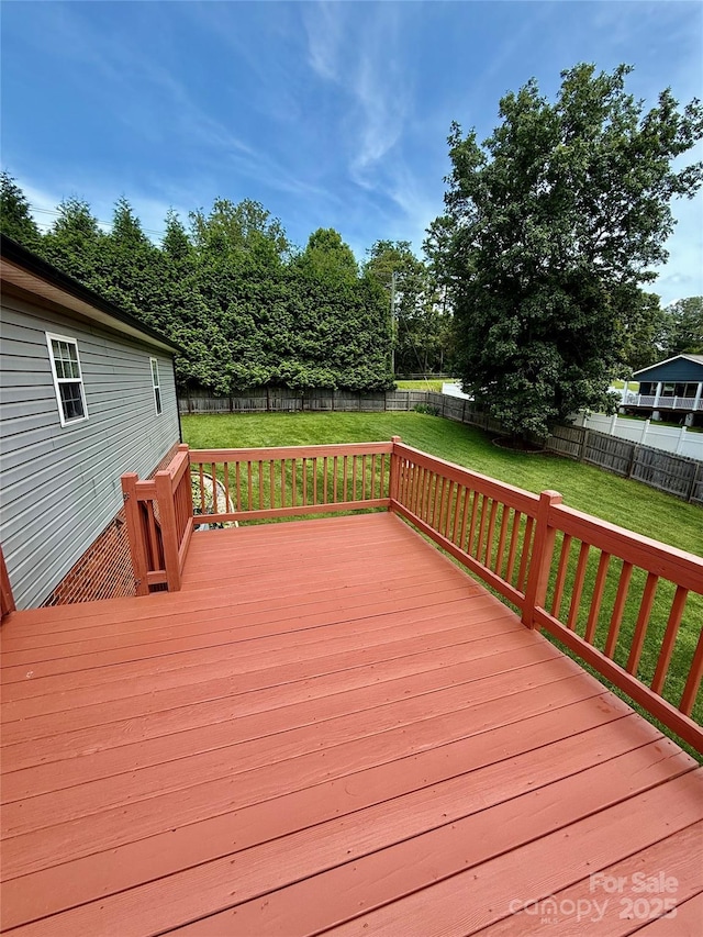 4351 Grover Pl, Granite Falls, NC 28630 - wooden terrace with a fenced backyard