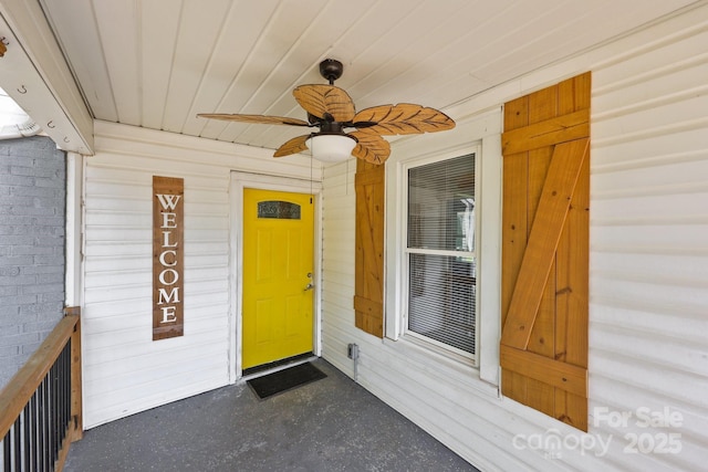 435 Stirewalt Rd, China Grove, NC 28023 - property entrance featuring a ceiling fan
