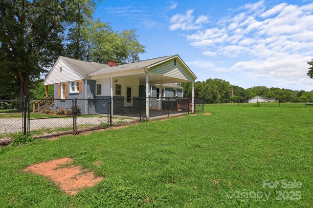 435 Stirewalt Rd, China Grove, NC 28023 - view of front of property featuring a chimney, a gate, and an attached carport