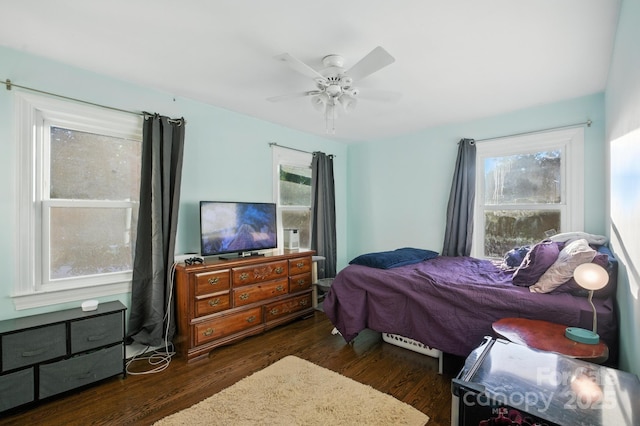 310 25th Ave NW, Hickory, NC 28601 - bedroom with dark wood-type flooring and ceiling fan
