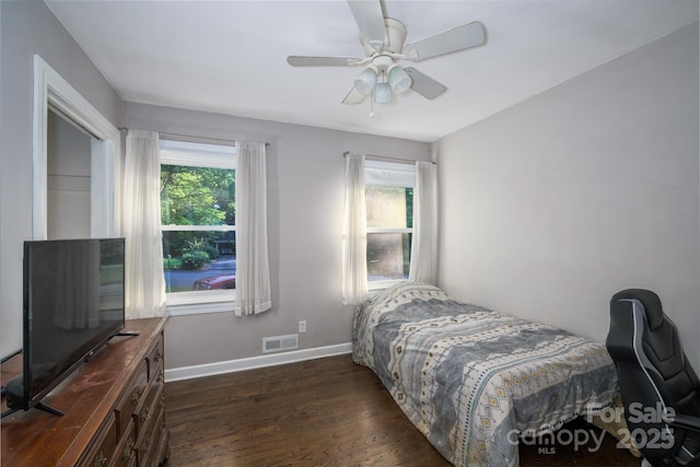 310 25th Ave NW, Hickory, NC 28601 - bedroom with wood finished floors and ceiling fan