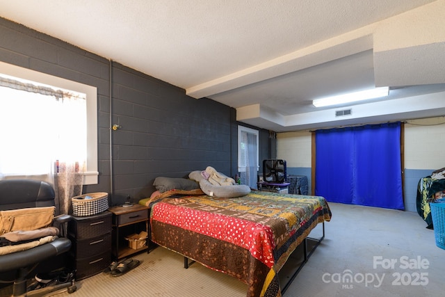310 25th Ave NW, Hickory, NC 28601 - bedroom featuring concrete block wall and carpet flooring