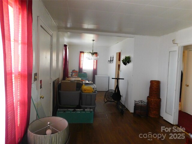 814 Aileen Cir, Pineville, NC 28134 - dining space with wood finished floors and a chandelier