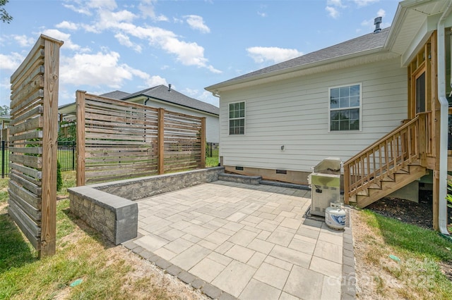 7739 Village Pkwy, Locust, NC 28097 - fenced backyard featuring a patio area and a grill