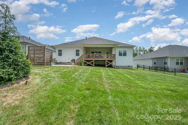 7739 Village Pkwy, Locust, NC 28097 - back of house with crawl space, a deck, and stairway