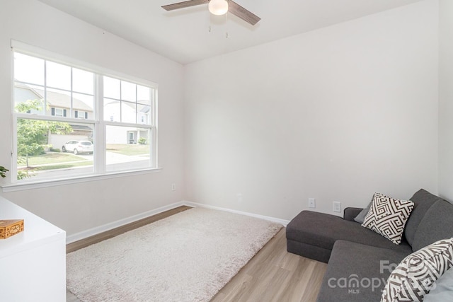 4268 Coachwhip Ave, Lancaster, SC 29720 - living room with light wood-style floors and a ceiling fan
