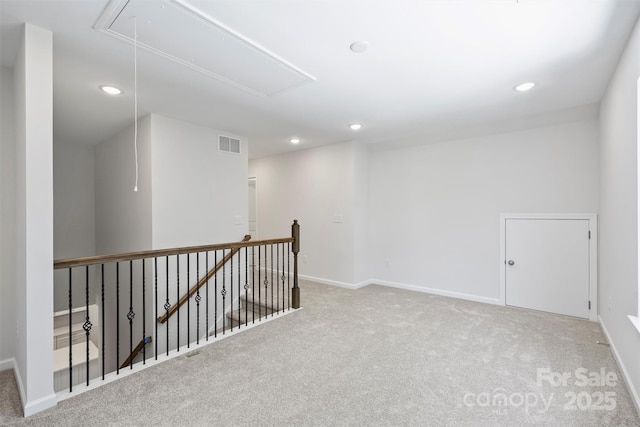 164 Meadow Glen Dr, Troutman, NC 28166 - spare room with attic access, carpet floors, and recessed lighting