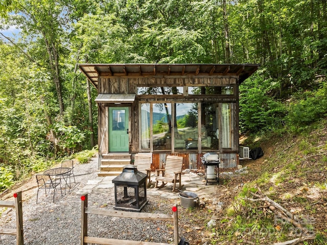 553 Paradise Mountain Rd, Canton, NC 28716 - view of patio with entry steps, grilling area, and an outdoor structure