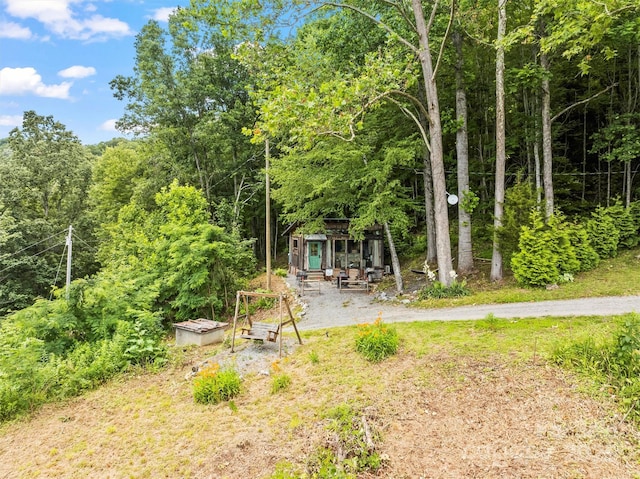 553 Paradise Mountain Rd, Canton, NC 28716 - view of yard with an outbuilding and a view of trees