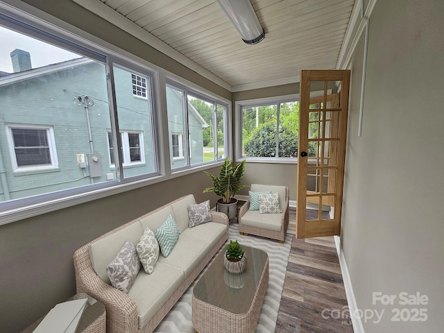 3824 Freedom Dr, Charlotte, NC 28208 - sunroom with baseboards and wood finished floors