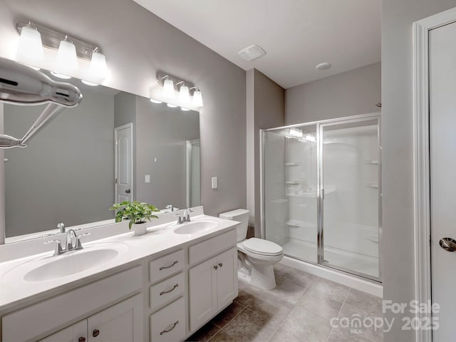 1324 Mona Vale Dr, Huntersville, NC 28078 - full bath with double vanity, a stall shower, and tile patterned floors