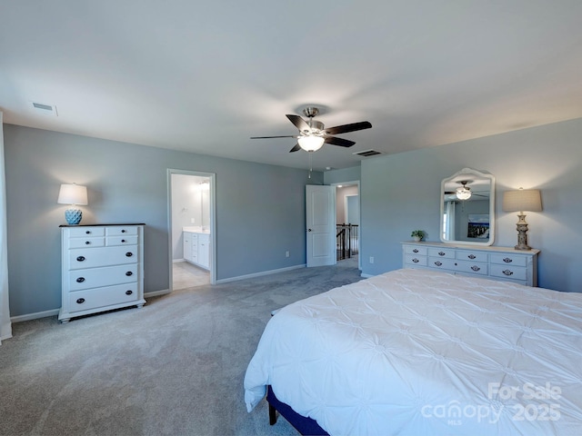 1324 Mona Vale Dr, Huntersville, NC 28078 - carpeted bedroom with ceiling fan and ensuite bath
