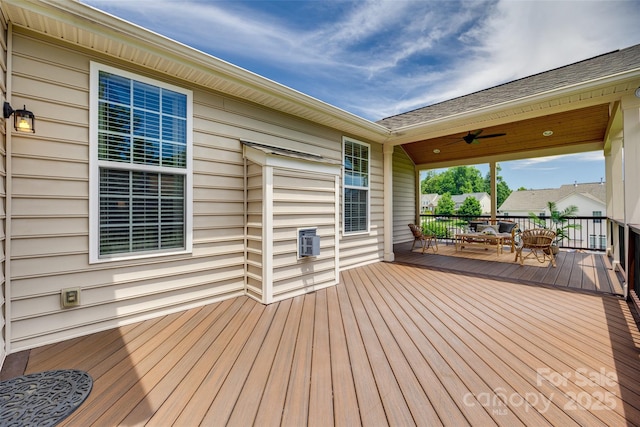 3905 Hounslow Ln, Harrisburg, NC 28075 - deck with a ceiling fan