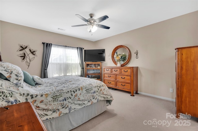 282 Harrison Ln, Locust, NC 28097 - bedroom featuring light colored carpet and a ceiling fan