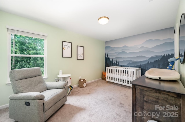 5499 Angus Dr, Midland, NC 28107 - carpeted bedroom featuring baseboards and a crib