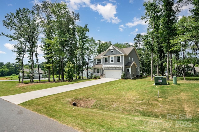 5499 Angus Dr, Midland, NC 28107 - craftsman house with an attached garage, driveway, a front lawn, and board and batten siding