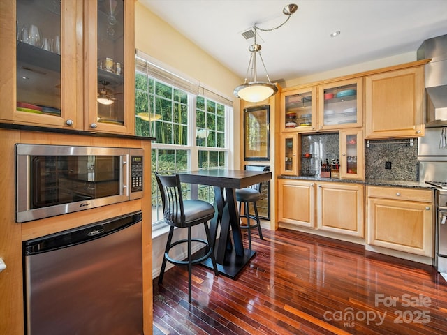 16411 Greybriar Forest Ln, Charlotte, NC 28278 - dining room featuring dark wood-style floors and wine cooler