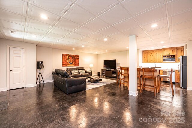 841 16th Avenue Ln NW, Hickory, NC 28601 - living area featuring recessed lighting and finished concrete flooring