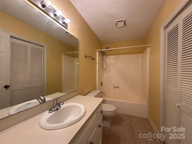 1590 Springpoint Rd Unit B, Rock Hill, SC 29732 - full bathroom with a closet, vanity, shower / tub combination, tile patterned flooring, and a textured ceiling