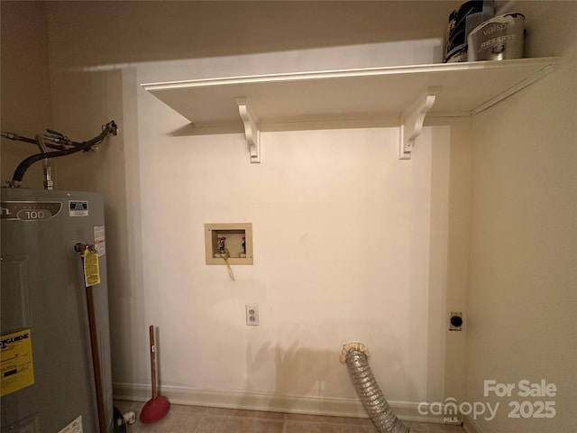 1590 Springpoint Rd Unit B, Rock Hill, SC 29732 - laundry room with hookup for an electric dryer, water heater, washer hookup, and tile patterned flooring