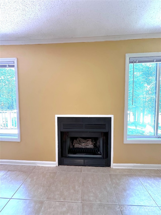 1590 Springpoint Rd Unit B, Rock Hill, SC 29732 - detailed view of crown molding, a textured ceiling, and a fireplace