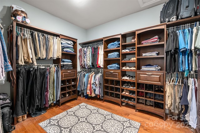 1805 Trading Path Ln, Waxhaw, NC 28173 - spacious closet with wood finished floors and attic access