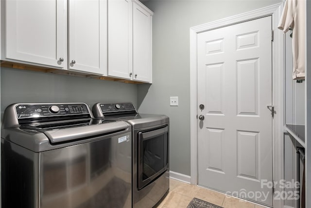 1805 Trading Path Ln, Waxhaw, NC 28173 - washroom with separate washer and dryer, cabinet space, and light tile patterned flooring