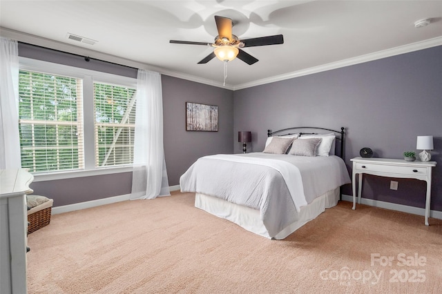 1805 Trading Path Ln, Waxhaw, NC 28173 - carpeted bedroom featuring ornamental molding and ceiling fan