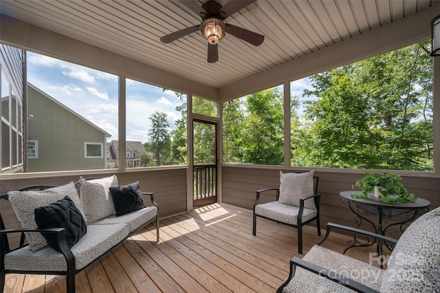 1805 Trading Path Ln, Waxhaw, NC 28173 - wooden terrace with ceiling fan