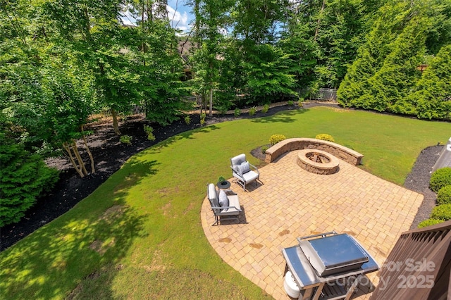 1805 Trading Path Ln, Waxhaw, NC 28173 - view of yard with a fire pit and a patio area