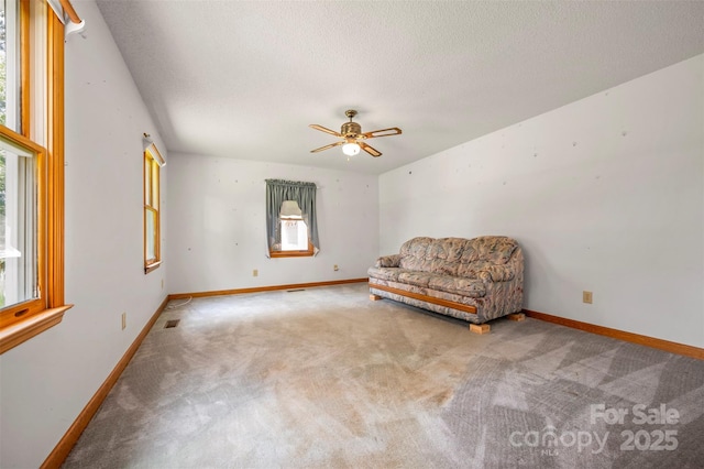 49 Meadowbrook Rd, Rutherfordton, NC 28139 - sitting room with carpet, ceiling fan, and a textured ceiling