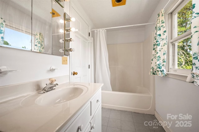 49 Meadowbrook Rd, Rutherfordton, NC 28139 - full bathroom featuring tile patterned floors, vanity, and shower / bath combination with curtain