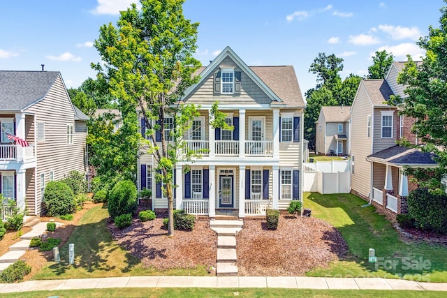 10509 Serape Rd, Charlotte, NC 28277 - view of front facade with covered porch and a balcony