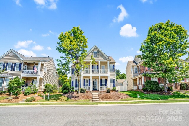 10509 Serape Rd, Charlotte, NC 28277 - neoclassical / greek revival house featuring covered porch and a balcony